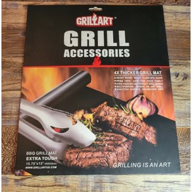 GRILLART BBQ Grill Mat - 100% Non-Stick 600 Degree Heavy Duty Mats (2 Pack)