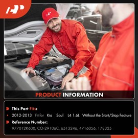 A-Premium Air Conditioner AC Compressor with Clutch Compatible with Kia Soul 1.6L 2012-2013, Without the Start/Stop Feature