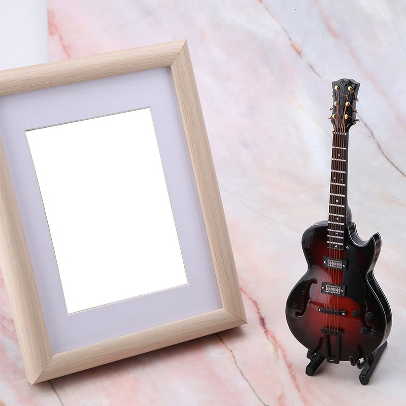 5.5in Classic Miniature Guitar Replica with Stand and Case Instrument