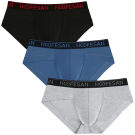 BAJAOEY Men's Underwear Briefs Stretch Cotton Briefs Bikinis Thongs No Fly Pouch Moisture-Wicking Underpants for Men 3 pack