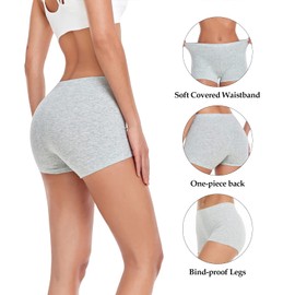 wirarpa Women's Boyshort Panties Stretchy Mid High Waisted Cotton Underwear Boxer Briefs for Women 4 Pack Multicolored Small