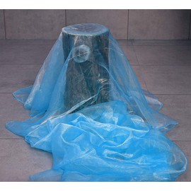 mds Pack of 5 Yard Bridal Solid Sheer Organza Fabric Bolt for Wedding Dress,Fashion, Crafts, Decorations Silky Shiny Organza 44”- Blue