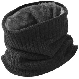 AOY Neck Warmer, Men's, Cold Protection, Boa Lined, Fluffy Fleece Lined, Warm, Soft, Elastic Material, Cold Protection, Windproof, Skiing, Bicycle, Bike, Outdoor Sports, Women's, Autumn, Work, School, Sleeping, Black