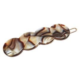 France Luxe Scalloped Tige Boule Barrette - Onyx