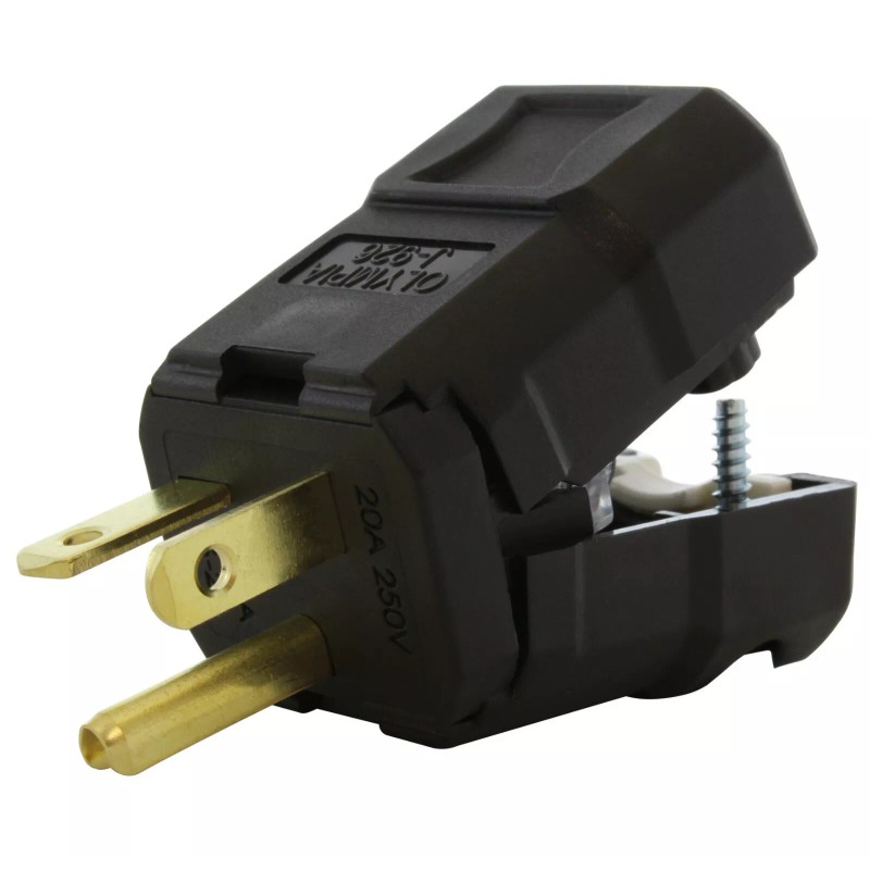 AC WORKS® 20A 250V NEMA 6-20P Clamp Style T-Blade Plug