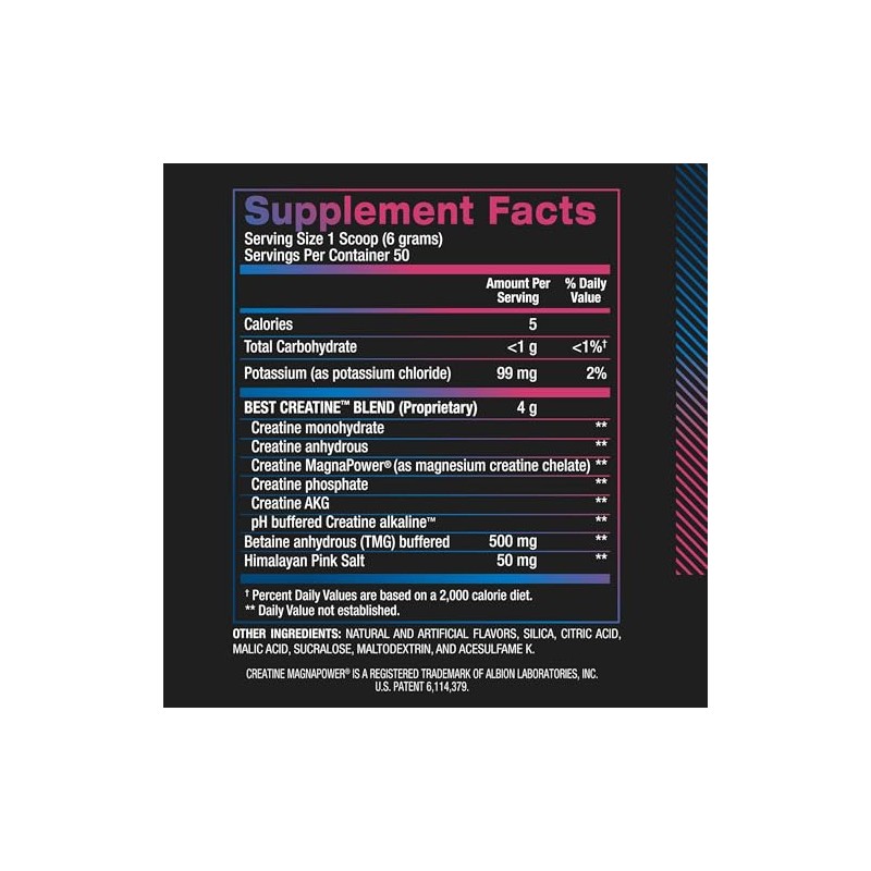BPI Sports Best Creatine Powder, Icy Blue Raz, 10.58 Ounce