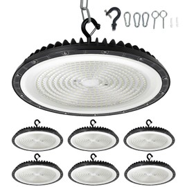 Madewell Living 6-Pack UFO LED High Bay Light LED Utility Shop Light, 6500K Cool Daylight, High Bay LED Shop Lights for Garages, Workshop,Factory, Warehouse, Barn etc.
