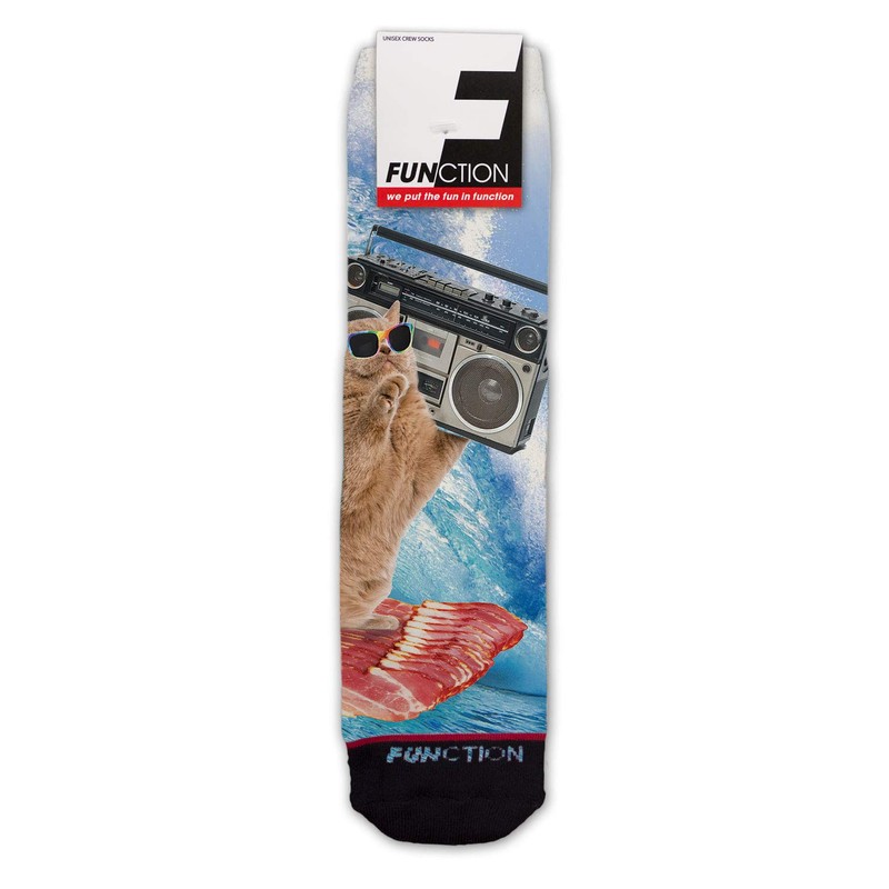 Function - Bacon Surfing Cat Fashion Socks One Size