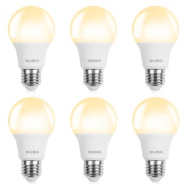 BUBO A19 LED Light Bulbs, 40 Watt Equivalent LED Bulbs, Soft White 2700K, 550 Lumens, E26 Standard Base, Non-Dimmable, 5W Soft White LED Bulbs for Bedroom Living Room Home Office, 6 Pack