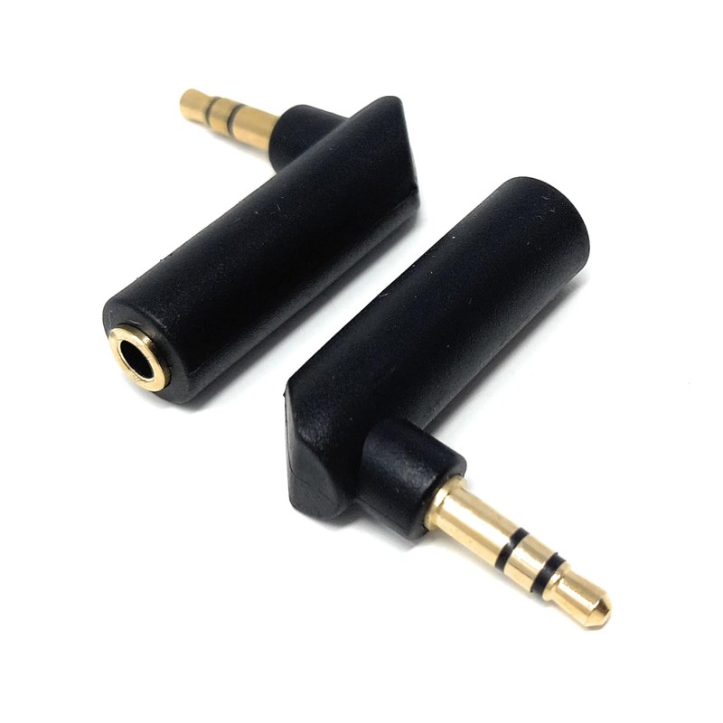 DRUT 2pcs 3.5mm Stereo Jack to 3.5mm Jack Socket Right
