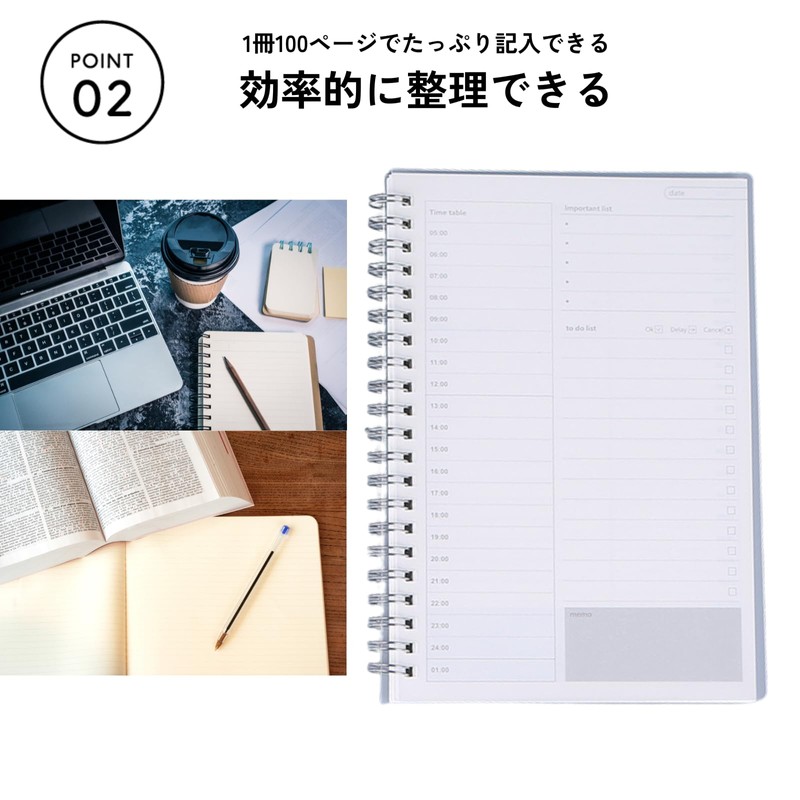 DIZLAS Task Management Notebook, B6 Size, Set of 2, Todo