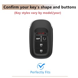 for Honda Leather Key Fob Cover Case Protector Compatible with Honda Accord Civic HR-V CR-V Pilot 2022-up (RED)