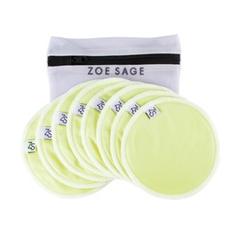 Reusable Breast Pads for Breastfeeding, 4-Layers of Washable and Super-Soft and Leak-Proof Organic Bamboo Nursing Pads - 12 cm in Diameter, Large, 8 Pack - Green Mist by Zoe Sage