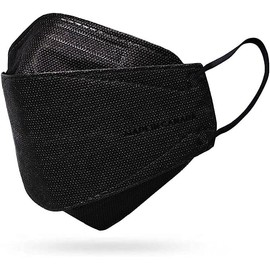 PPE Supply 4-Ply Made In Canada, 3D Willow Leaf Design Face Mask, with Earloops and Adjustable Nose Clip(10 PC),Small(Black)