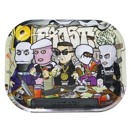 Rolling Trays Premium Metal Tray with Design - Perfect Size for Home Or Travel Accessories 7''X 5.5'',Five Cartoons