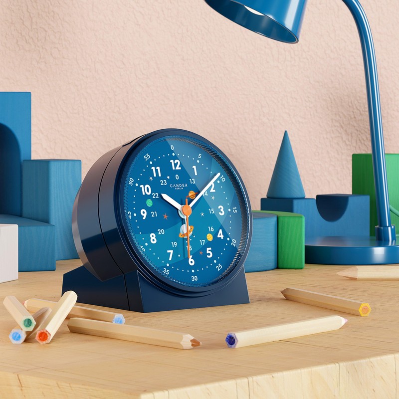 Cander Berlin MNU 1209 A Children's Alarm Clock Silent Astronaut