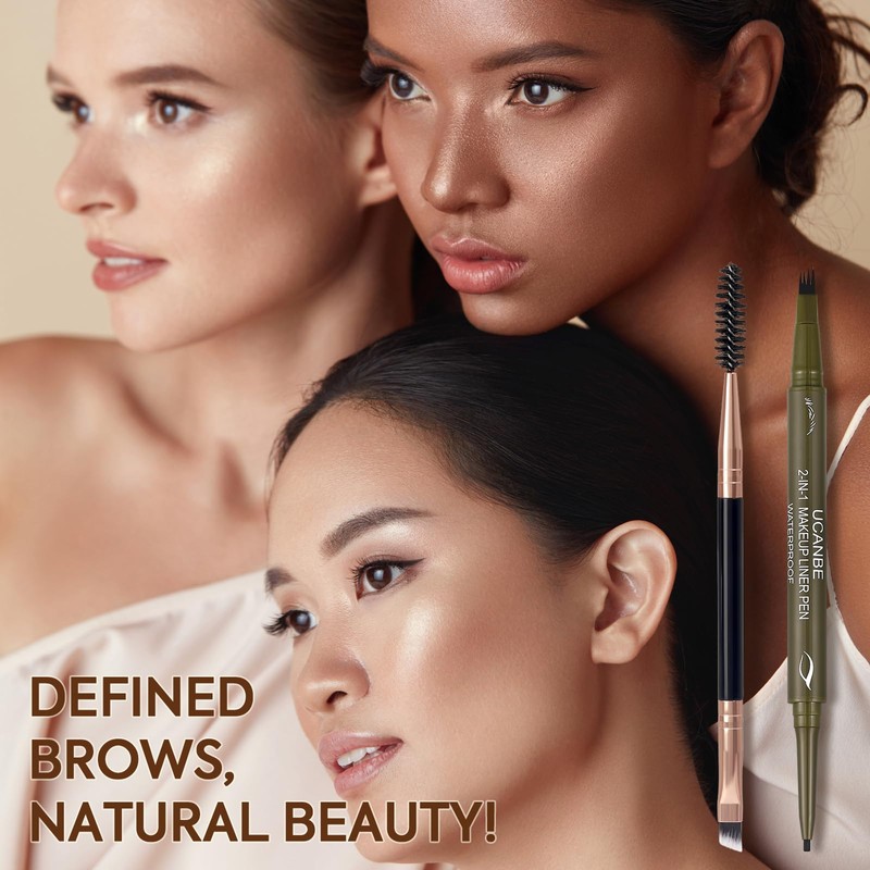 UCANBE Eyebrow Pencils for Women with Spoolie Brush, Dual-Ended Eyebrow