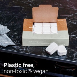 Vove | 30 Premium Eco Dishwasher tablets | All-in-one formula | Plant-Based & Biodegradable | Plastic free | No Rinse Aid or Pre-Needed | Vegan & Cruelty-Free | Made in EU