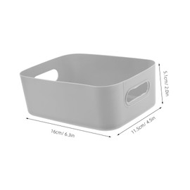 ULTECHNOVO 6pcs Small Storage Bins for Kitchen Bathroom Home Organization Compact Grey Plastic Baskets for Easy Access Ventilated Design for Socks Supplies