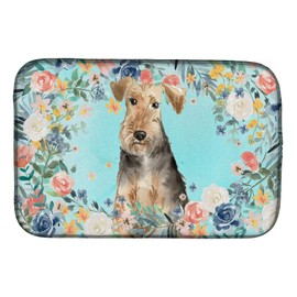 Caroline's Treasures CK3405DDM Airedale Terrier Dish Drying Mat Absorbent Dish Drying Mat Pad for Kitchen Counter Dish Drainer Mat for Countertop, 14 x 21", Multicolor