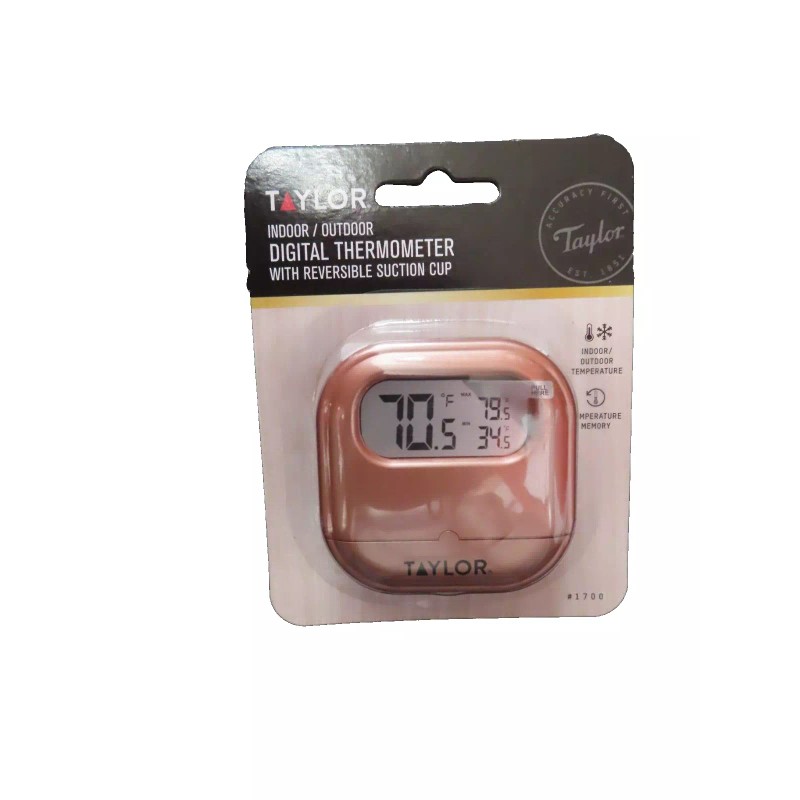 Taylor Indoor/outdoor Digital Thermometer with reversible suction cup #1700 NEW