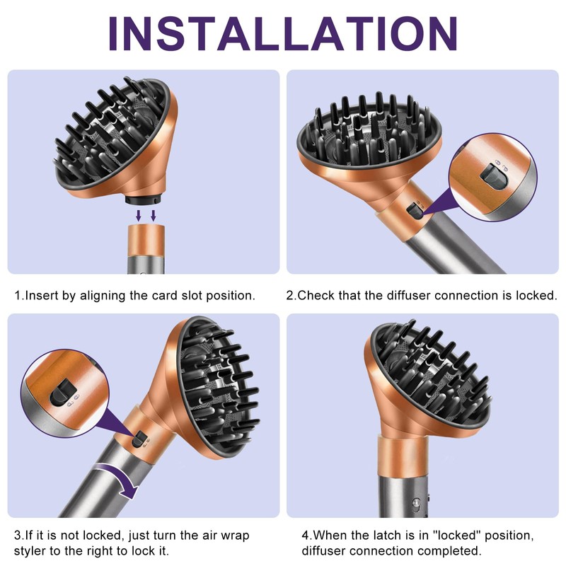 Large Diffuser Attachment for Dyson Airwrap, Converts to Hair Dryer