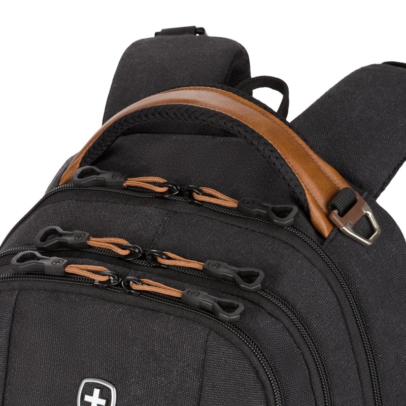 SwissGear 5505 Cecil 16” Laptop Backpack Black Canvas/Brown – Daily