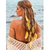 GORTIN Boho Feather Headband Hippie Headpiece Black Gypsy Costume Headdress
