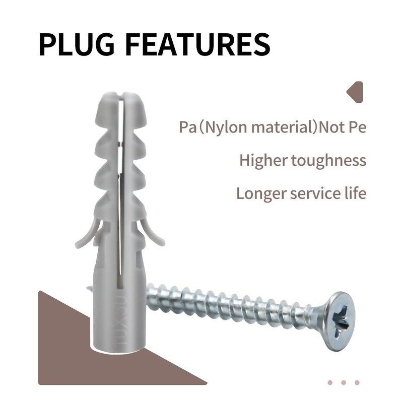 Screws and Wall Plugs Set(10pcs Screws and 10pcs Wall Plugs),Zinc