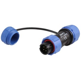PRO ELEC PELR0116 Circular Threaded Connector Plug, 4-Pole, 5-8mm, IP68