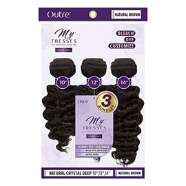 Outre My Tresses Purple Label 3 Bundles Wavy Style Unprocessed Human Hair Weaves - NATURAL CRYSTAL DEEP 10-12-14 (NA)