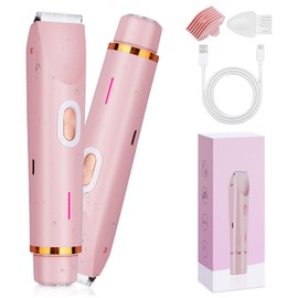 Henakmsl Intimrasierer für Frauen, 2 in 1 Dual Head Elektrischer Rasierer Damen für Gesicht Lippe Unterarm Beine Achselhöhlen Bikini, USB-Ladung Nass/Trocken Wasserdicht