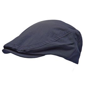 TOSKATOK Men's Shower Proof Water Resistant Flat Cap- NAVY