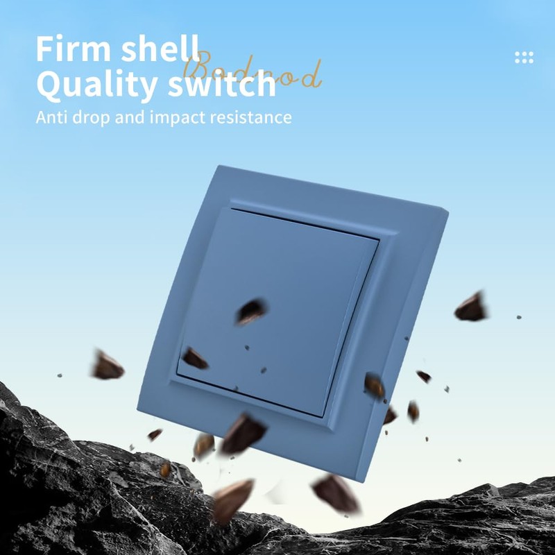 On/Off Switch, 1-Gang Blue Wall Switch, Mechanical Wall Switch 86