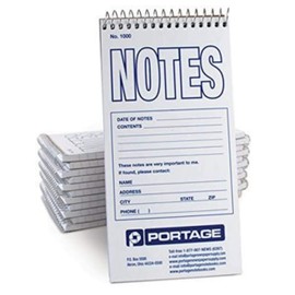 Portage Reporters Notepad – Top Bound Small Spiral Notebook, Steno Pads Pocket Note Book, Perfect for Reporters & Journalists Taking Notes in the Field, Gregg Ruled 11/32" – 4 x 8 Inches, 70 Sheets,140 Pages, (Pack of 12)
