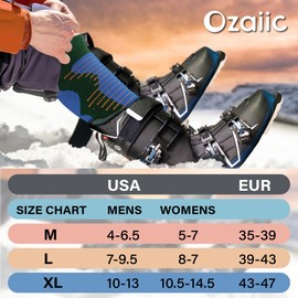 Ozaiic Merino Wool Ski Socks, Thermal Warm Knee High Thick Socks for Winter, Cold Weather, Snow, Snowboarding, Hunting, Hiking
