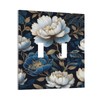 ROUGUI Blue And White Flowers Light Switch Covers Double Toggle