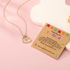 ESPVO 1st Grade First Day of School Gifts Necklace Kids 6 Year Old Teen for Girls Little Cute Girl Stuff Jewelry