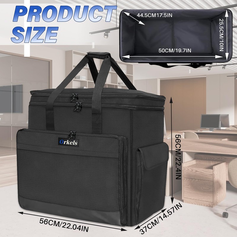 Double-Layer Desktop PC Tower Carrying Case, Travel Storage Bag for