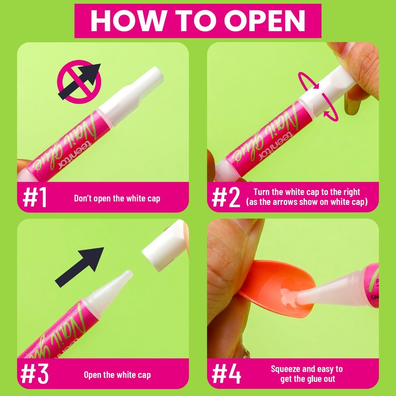 Teenitor Teenitor 30Pcs Nail Glue for Acrylic Nails, Strong Nail