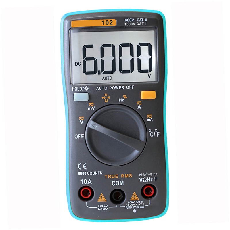 RICHMETERS RM102 True RMS Multifunctional LCD Digital Multimeter DMM DC