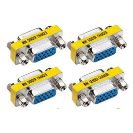 Kyper USKyper-4356 VGA Female to Female Adapter - 15 Pin SVGA HD15 Mini Gender Changer Coupler (4 Pack Female to Female)