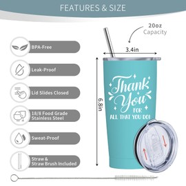 Cwutoba Employee Christmas Gifts, Thank You Gifts for Women, Appreciation Gifts for Coworker, Inspirational Gifts for Employees, Thank You Gifts for Volunteer Teacher Nurse 20oz Tumbler