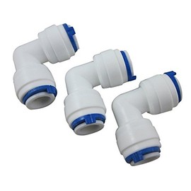 TmallTech 3/8"x3/8" Tube Push Fit Union Elbow Quick Connect RO Water Reverse Osmosis (Pack of 3)