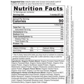 Ancient Nutrition Organic Plant Protein +, Vegan Plant Based Protein Powder, Vanilla, Formulated by Dr. Josh Axe, Dairy-Free, Gluten-Free, Non-GMO, No Sugar Added, Paleo Friendly Supplement 11.5 oz