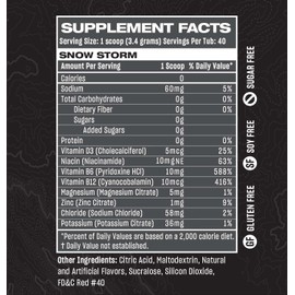 Rogue Energy Hydration Powder for Daily Use & Long Gaming Hours - Electrolyte Powder with Magnesium, Potassium, Vitamin - Hydrate Electrolyte Powder - Sugar and Gluten Free (Snow Storm - 40 Servings)