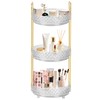 360 Rotating Makeup Organizer for Vanity, 2 Tier Adjustable Perfume