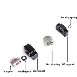 SBRRAIL Ball Screw SFU1605 1500mm RM1605 16mm Ball Screw Kit with Metal Deflector Ball Screw nut BK/BF12 End Supports Ball NUT HOUSINGS 1pcs Coupler D25L30 8 * 10mm with end Machining CNC Machine