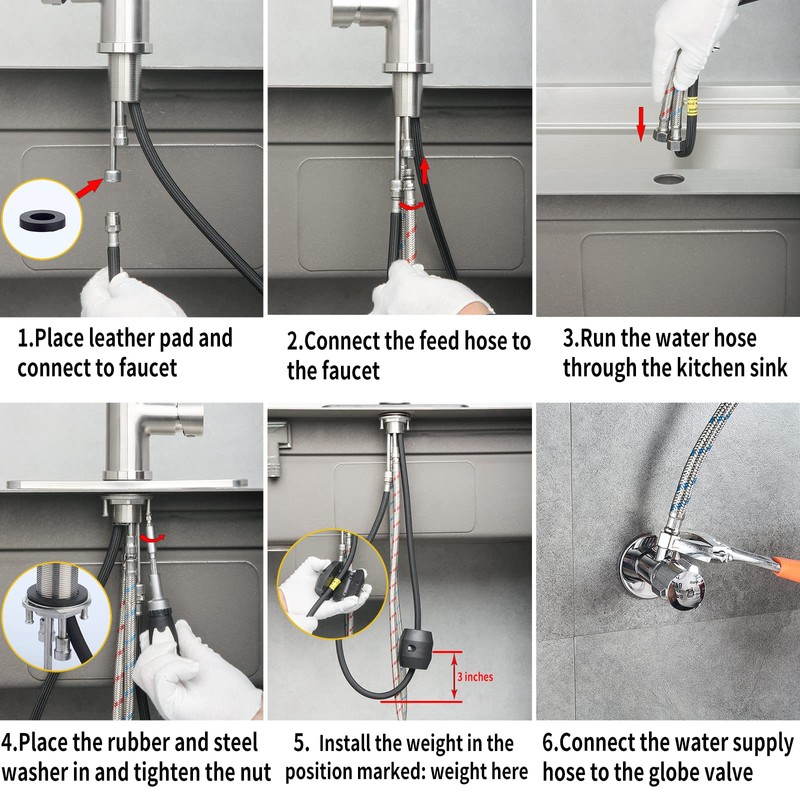 Kohonby Single Handle Kitchen Faucet with Pull Down Sprayer Modern
