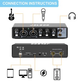 USB Audio Interface for Recording Music, 24-Bit/192kHz, Plug and Play Audio Interface for PC, Mac, and Smartphone – Low Latency, XLR/Line In, Headphone Out